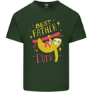 Fathers Day Funny Sloth Dad Daddy Papa Mens Cotton T-Shirt Tee Top Forest Green