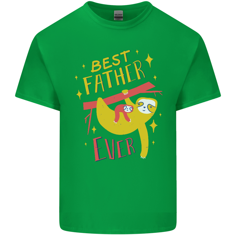 Fathers Day Funny Sloth Dad Daddy Papa Mens Cotton T-Shirt Tee Top Irish Green