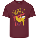Fathers Day Funny Sloth Dad Daddy Papa Mens Cotton T-Shirt Tee Top Maroon