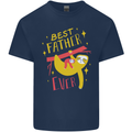 Fathers Day Funny Sloth Dad Daddy Papa Mens Cotton T-Shirt Tee Top Navy Blue