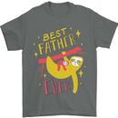 Fathers Day Funny Sloth Dad Daddy Papa Mens T-Shirt Cotton Gildan Charcoal