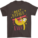 Fathers Day Funny Sloth Dad Daddy Papa Mens T-Shirt Cotton Gildan Dark Chocolate