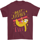 Fathers Day Funny Sloth Dad Daddy Papa Mens T-Shirt Cotton Gildan Maroon