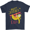 Fathers Day Funny Sloth Dad Daddy Papa Mens T-Shirt Cotton Gildan Navy Blue