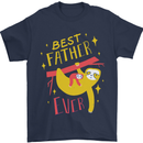 Fathers Day Funny Sloth Dad Daddy Papa Mens T-Shirt Cotton Gildan Navy Blue