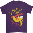 Fathers Day Funny Sloth Dad Daddy Papa Mens T-Shirt Cotton Gildan Purple