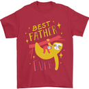 Fathers Day Funny Sloth Dad Daddy Papa Mens T-Shirt Cotton Gildan Red