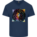 Fathers Day Gaming Mens V-Neck Cotton T-Shirt Navy Blue