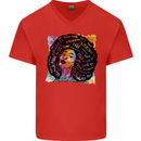 Fathers Day Gaming Mens V-Neck Cotton T-Shirt Red