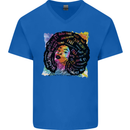 Fathers Day Gaming Mens V-Neck Cotton T-Shirt Royal Blue