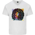 Fathers Day Gaming Mens V-Neck Cotton T-Shirt White