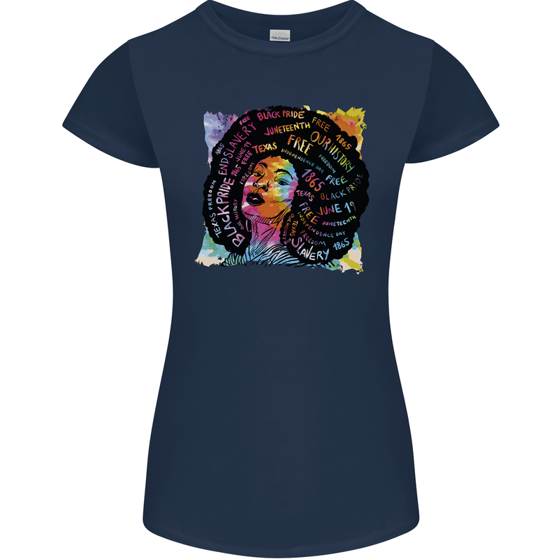 Fathers Day Gaming Womens Petite Cut T-Shirt Navy Blue