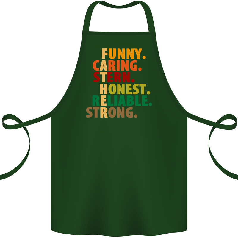 Fathers Day Gift Present For Dad Daddy Cotton Apron 100% Organic Forest Green