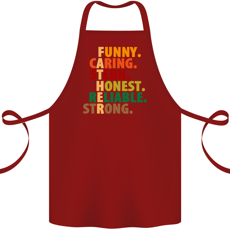 Fathers Day Gift Present For Dad Daddy Cotton Apron 100% Organic Maroon