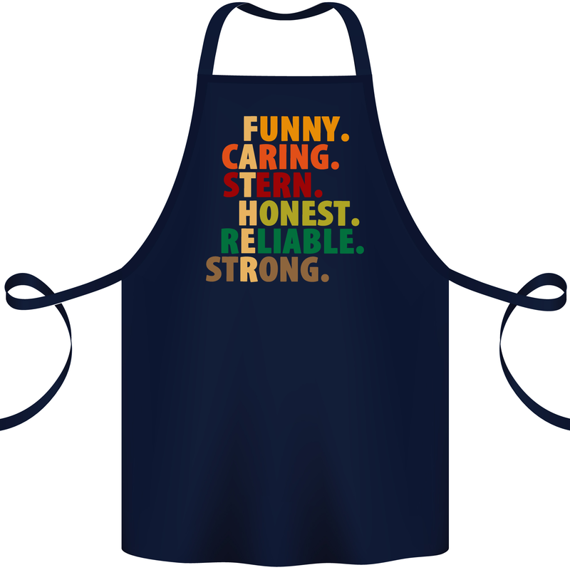 Fathers Day Gift Present For Dad Daddy Cotton Apron 100% Organic Navy Blue