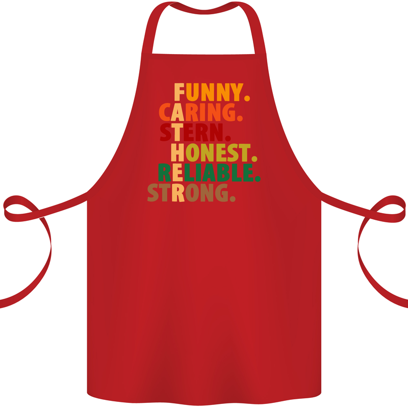 Fathers Day Gift Present For Dad Daddy Cotton Apron 100% Organic Red
