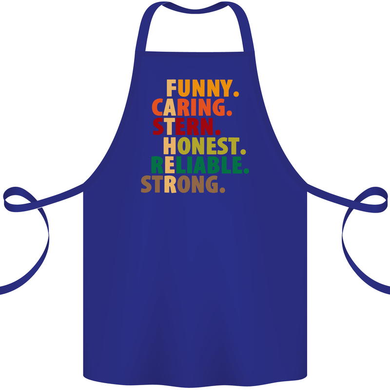 Fathers Day Gift Present For Dad Daddy Cotton Apron 100% Organic Royal Blue