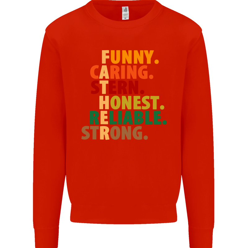 Fathers Day Gift Present For Dad Daddy Kids Sweatshirt Jumper Bright Red