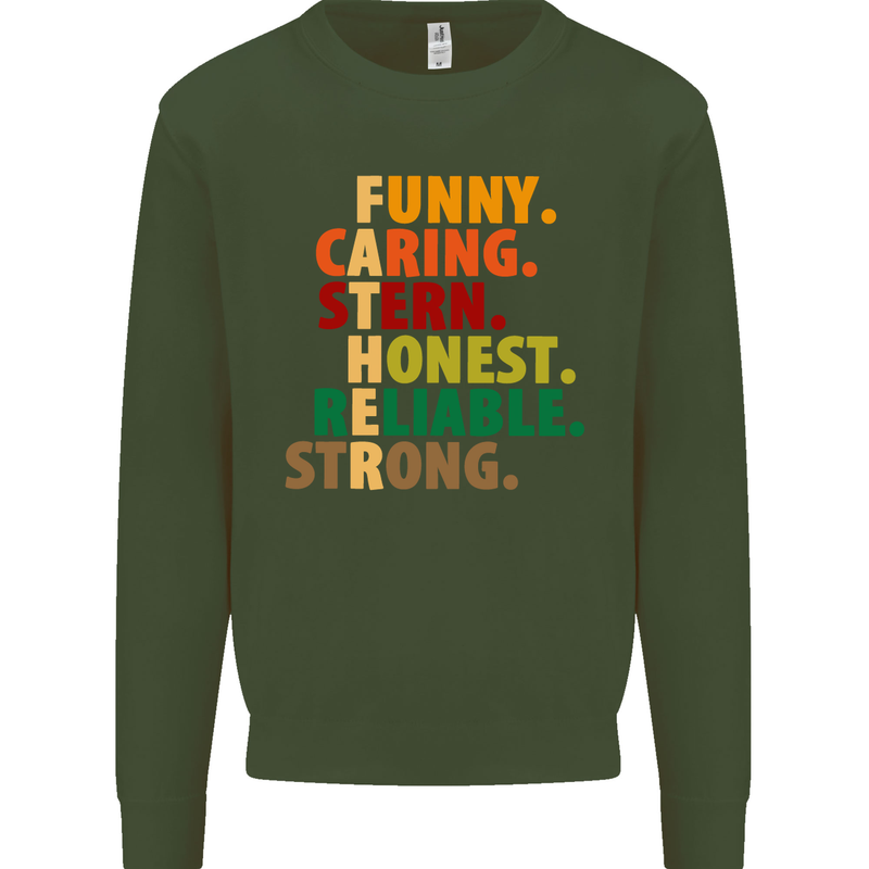 Fathers Day Gift Present For Dad Daddy Kids Sweatshirt Jumper Forest Green
