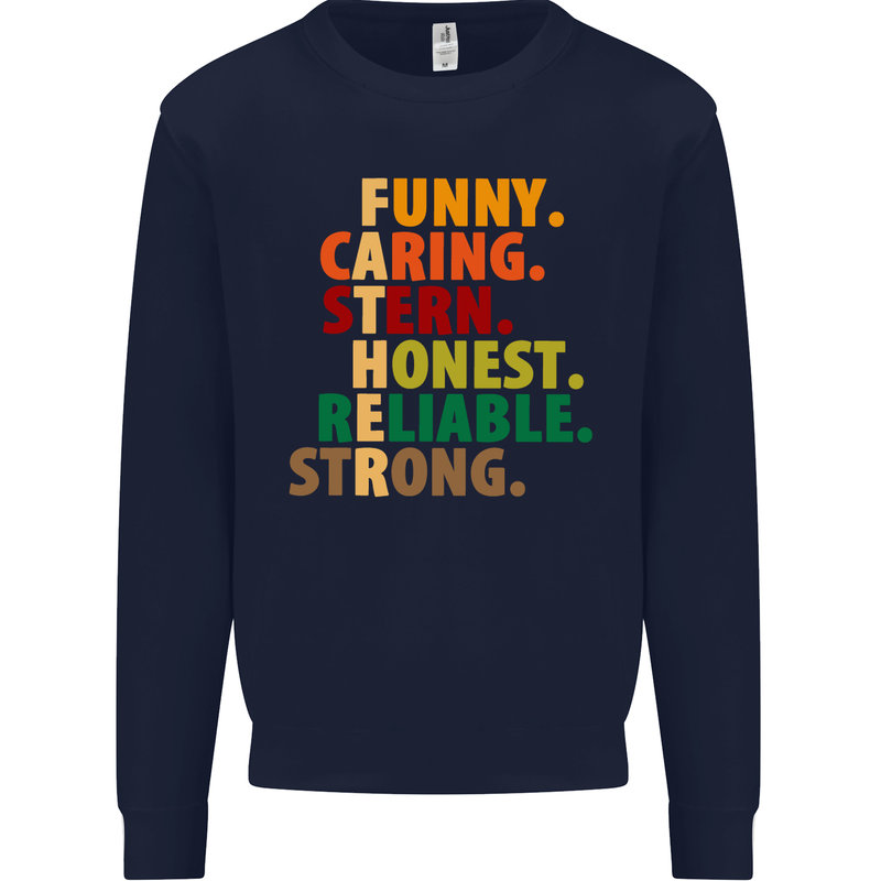 Fathers Day Gift Present For Dad Daddy Kids Sweatshirt Jumper Navy Blue