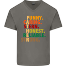 Fathers Day Gift Present For Dad Daddy Mens V-Neck Cotton T-Shirt Charcoal