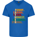 Fathers Day Gift Present For Dad Daddy Mens V-Neck Cotton T-Shirt Royal Blue