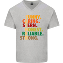 Fathers Day Gift Present For Dad Daddy Mens V-Neck Cotton T-Shirt Sports Grey