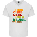 Fathers Day Gift Present For Dad Daddy Mens V-Neck Cotton T-Shirt White