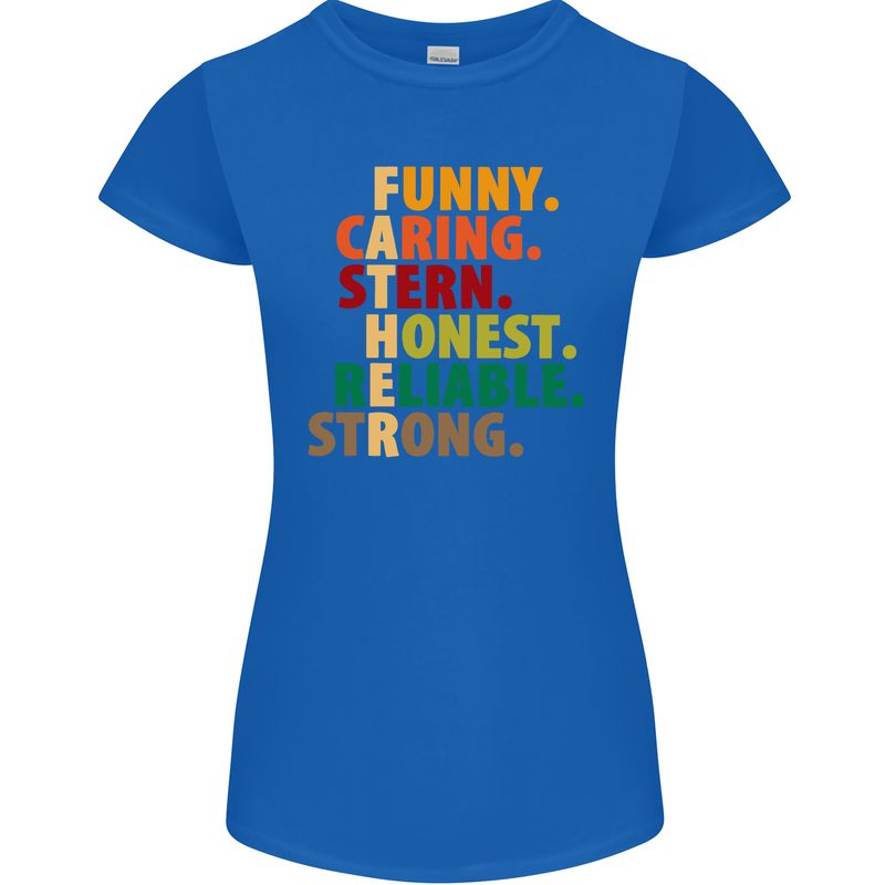 Fathers Day Gift Present For Dad Daddy Womens Petite Cut T-Shirt Royal Blue