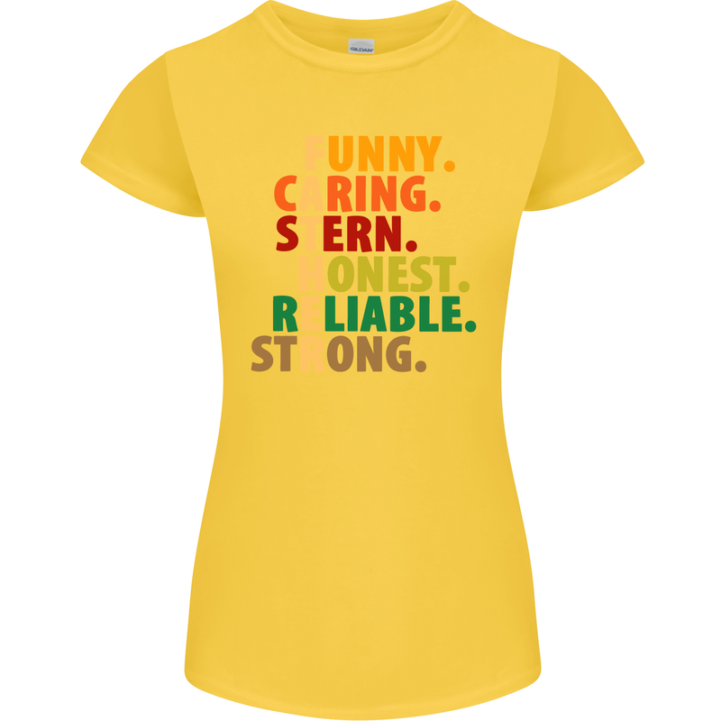 Fathers Day Gift Present For Dad Daddy Womens Petite Cut T-Shirt Yellow