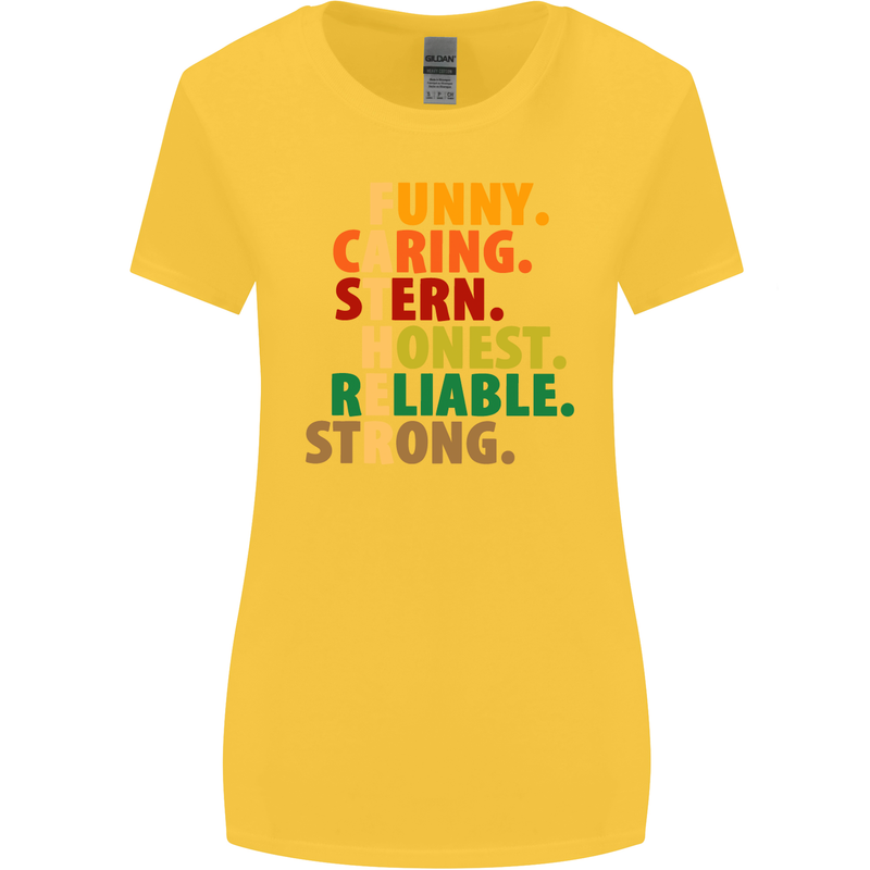 Fathers Day Gift Present For Dad Daddy Womens Wider Cut T-Shirt Yellow