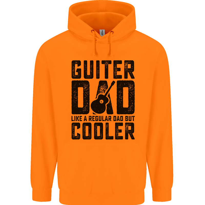 Fathers Day Guitar Dad Like a Normal Dad Childrens Kids Hoodie Orange