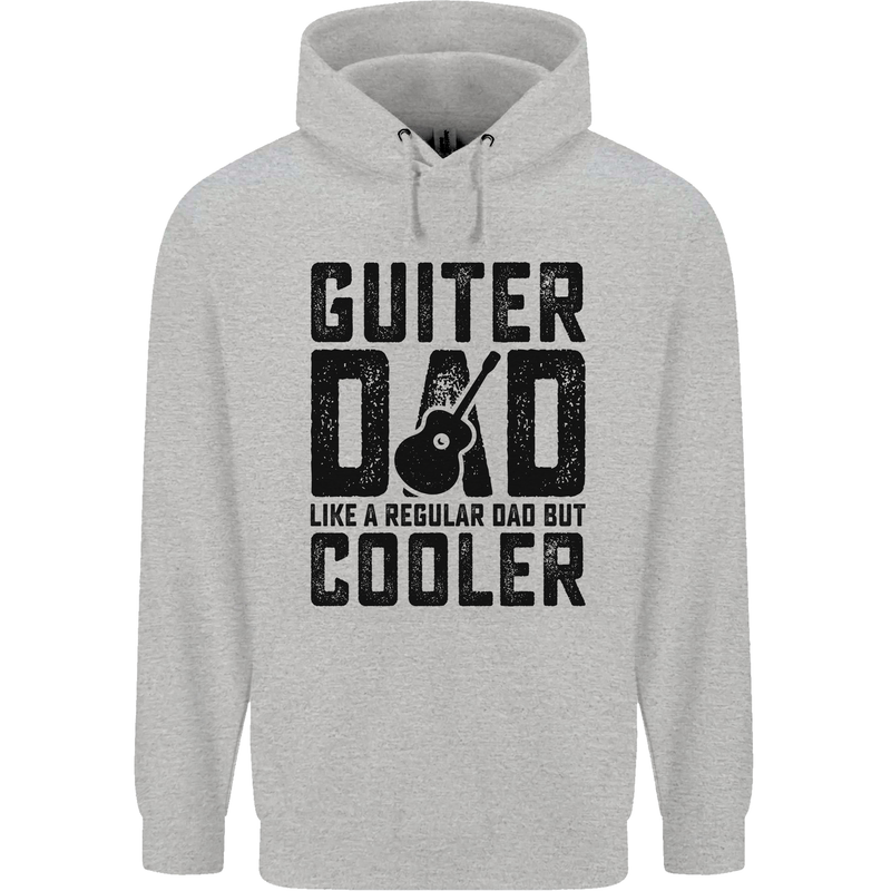 Fathers Day Guitar Dad Like a Normal Dad Childrens Kids Hoodie Sports Grey