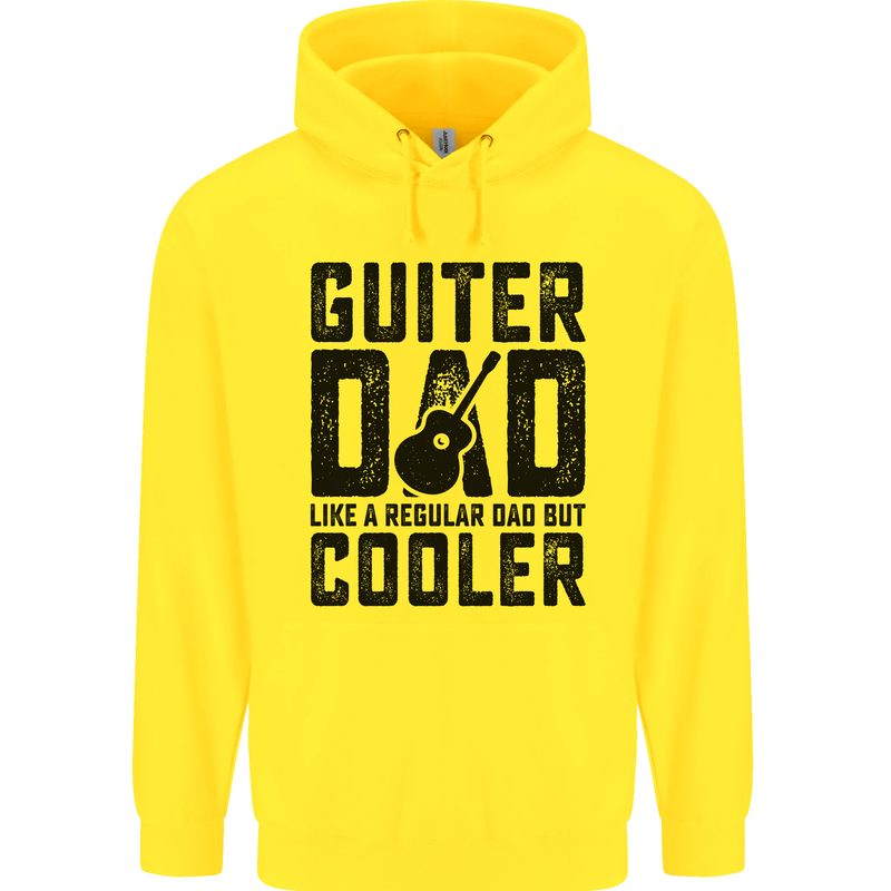 Fathers Day Guitar Dad Like a Normal Dad Childrens Kids Hoodie Yellow