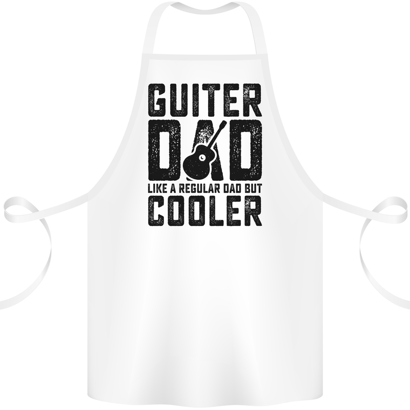 Fathers Day Guitar Dad Like a Normal Dad Cotton Apron 100% Organic White