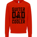 Fathers Day Guitar Dad Like a Normal Dad Kids Sweatshirt Jumper Bright Red