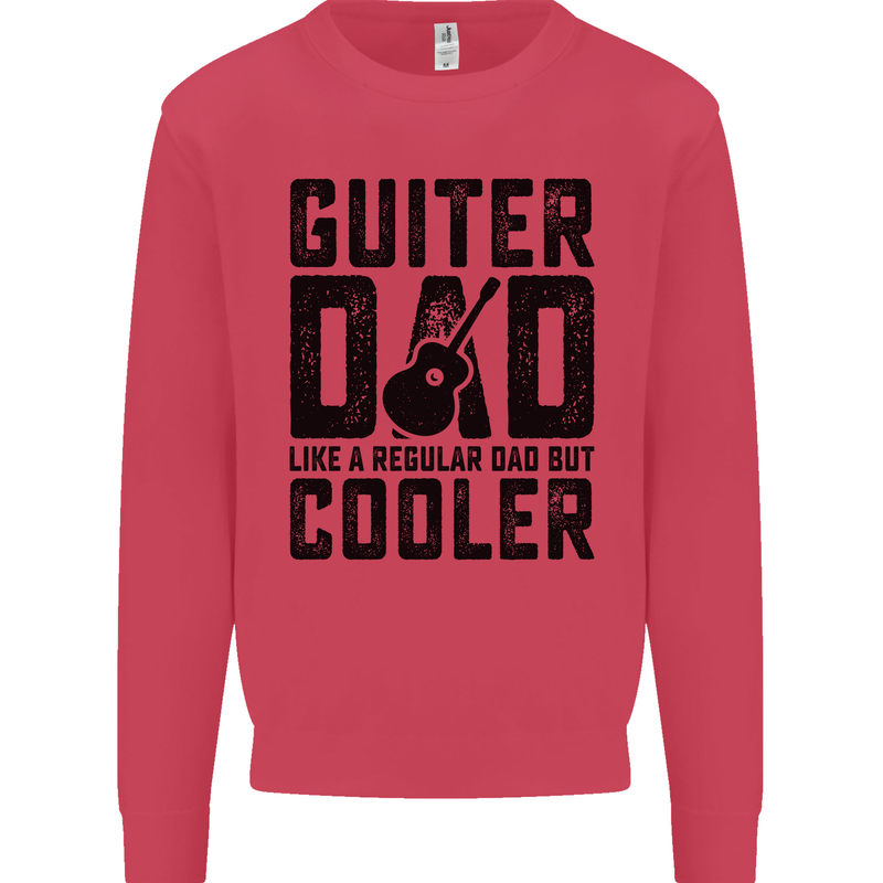 Fathers Day Guitar Dad Like a Normal Dad Kids Sweatshirt Jumper Heliconia