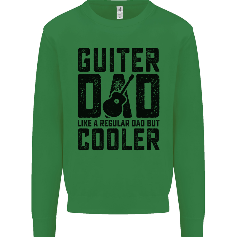 Fathers Day Guitar Dad Like a Normal Dad Kids Sweatshirt Jumper Irish Green