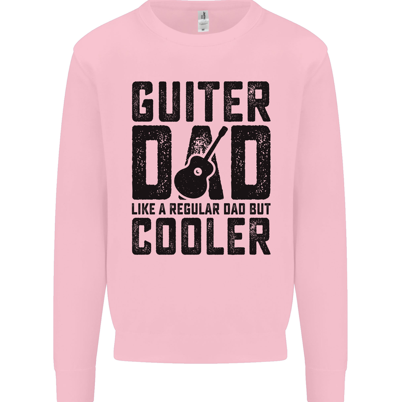 Fathers Day Guitar Dad Like a Normal Dad Kids Sweatshirt Jumper Light Pink