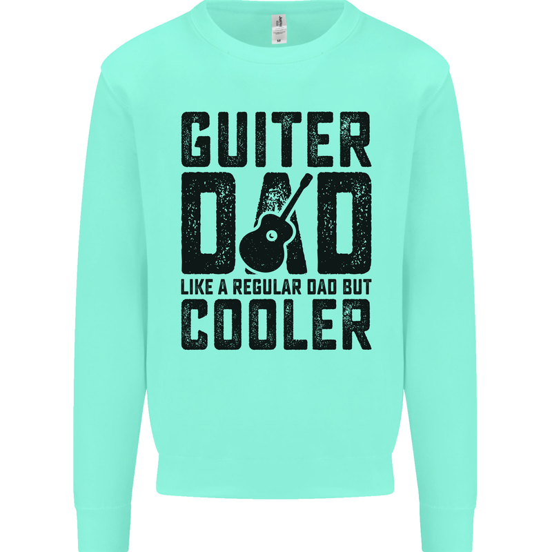 Fathers Day Guitar Dad Like a Normal Dad Kids Sweatshirt Jumper Peppermint