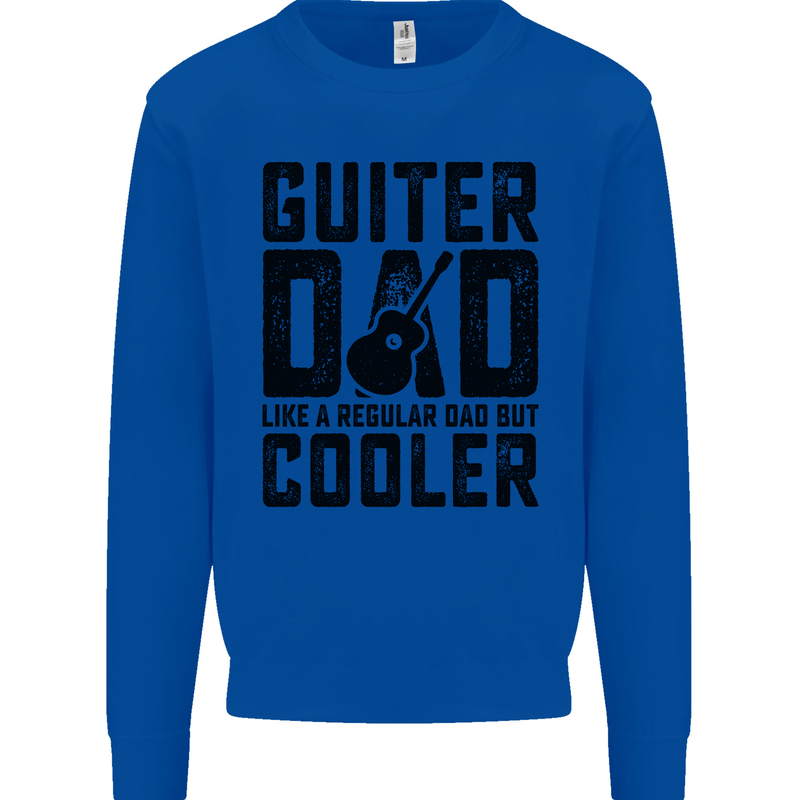 Fathers Day Guitar Dad Like a Normal Dad Kids Sweatshirt Jumper Royal Blue