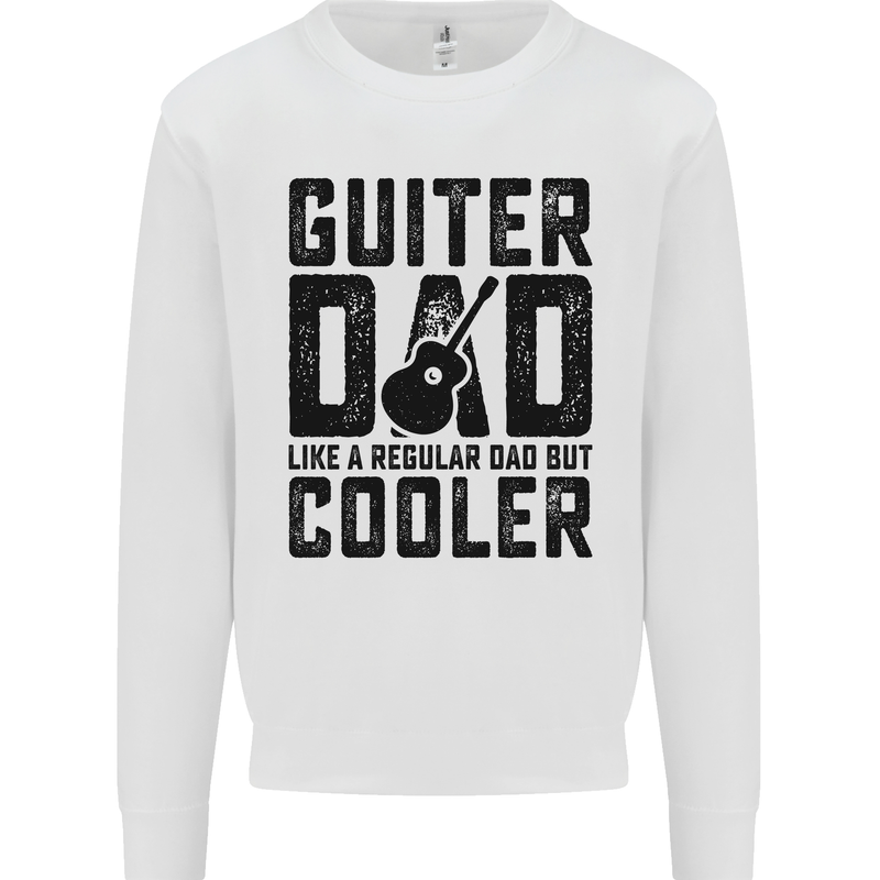 Fathers Day Guitar Dad Like a Normal Dad Kids Sweatshirt Jumper White