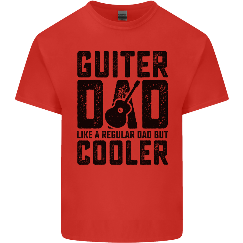 Fathers Day Guitar Dad Like a Normal Dad Kids T-Shirt Childrens Red