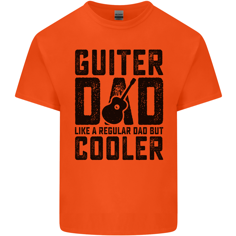 Fathers Day Guitar Dad Like a Normal Dad Mens Cotton T-Shirt Tee Top Orange