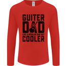Fathers Day Guitar Dad Like a Normal Dad Mens Long Sleeve T-Shirt Red
