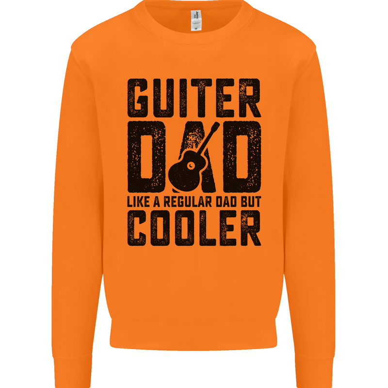 Fathers Day Guitar Dad Like a Normal Dad Mens Sweatshirt Jumper Orange