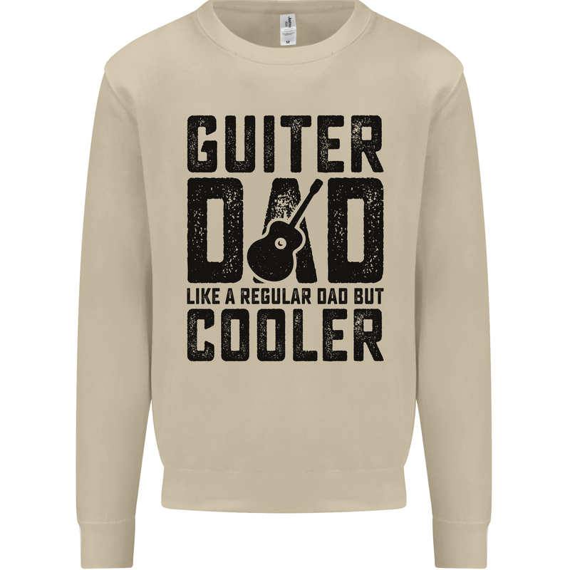 Fathers Day Guitar Dad Like a Normal Dad Mens Sweatshirt Jumper Sand