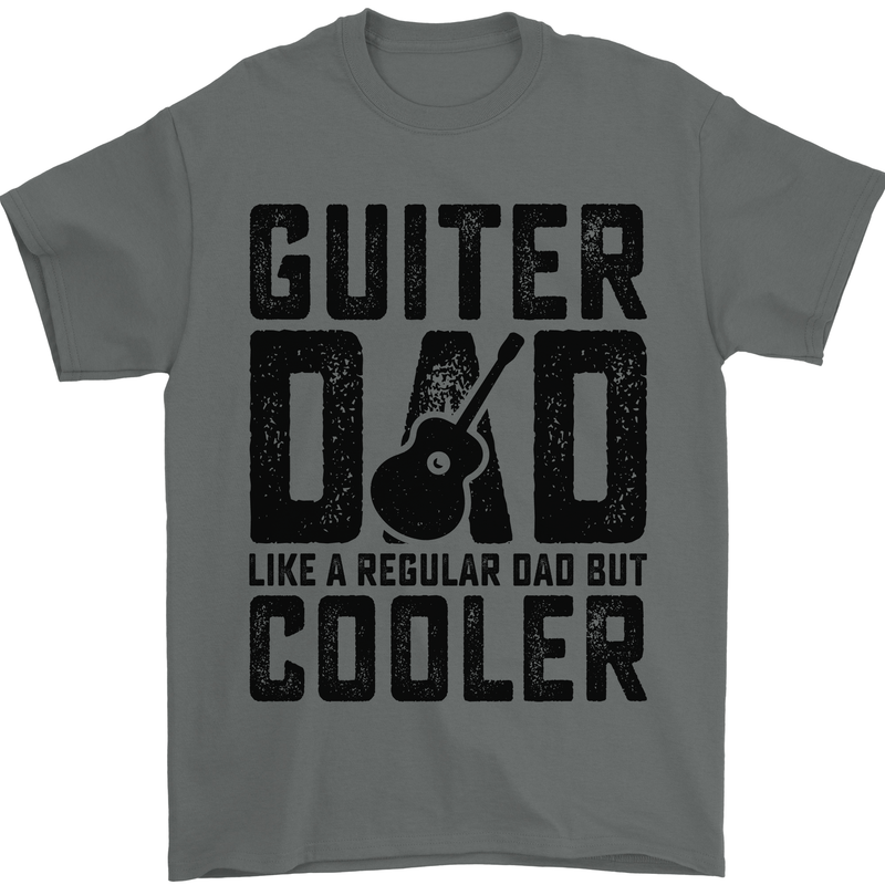 Fathers Day Guitar Dad Like a Normal Dad Mens T-Shirt 100% Cotton Charcoal