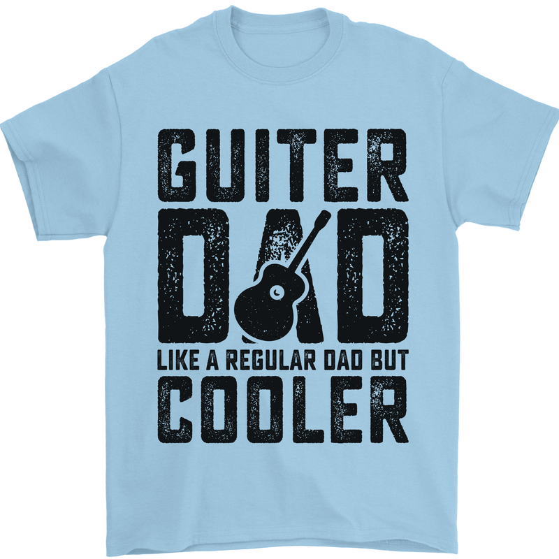 Fathers Day Guitar Dad Like a Normal Dad Mens T-Shirt 100% Cotton Light Blue