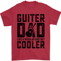 Fathers Day Guitar Dad Like a Normal Dad Mens T-Shirt 100% Cotton Red